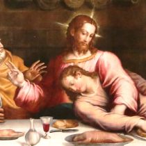 Giorgio Vasari, Cène (1546). Réfectoire du couvent franciscain de Santa Croce, Florence (détail)