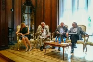 Francesca Belviso, Xavier Emmanuelli, Jean Musitelli, Paolo Carile. Assemblée générale d’Italiques, 15 juin 2022.